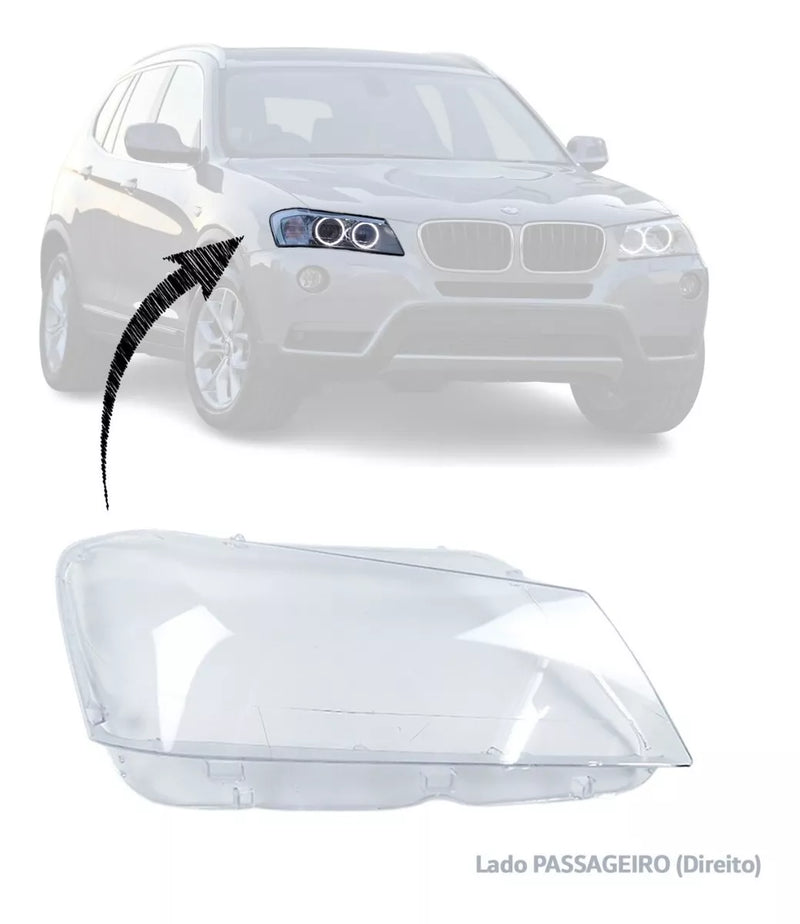 Lente Farol Bmw X3 2011 Lado Direito Passageiro